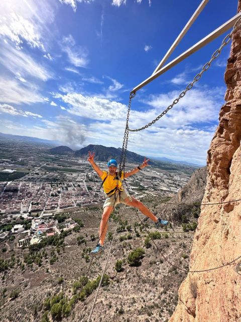 Alicante: Redovan Via Ferrata, family Climb - Tibetan-style bridge, swing pass, and monkey bridge