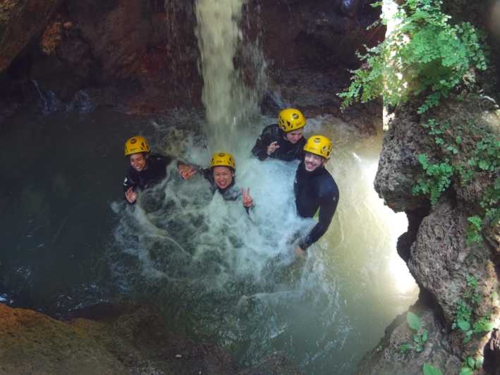 Canyoning in Alicante - Inside the canyon: walls to 30m, thermal springs, and water-carved rock