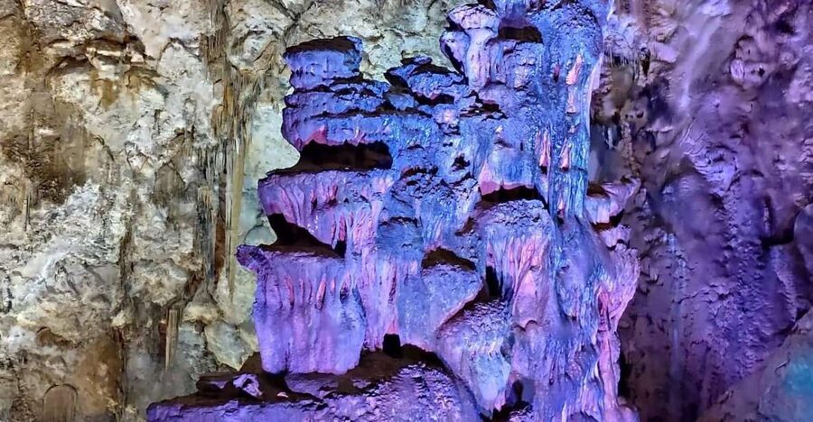 From Alicante: to the caves in Europe, Canelobre. Gidovik - Entering Canelobre Cave: stalactites, stalagmites, and seven million years