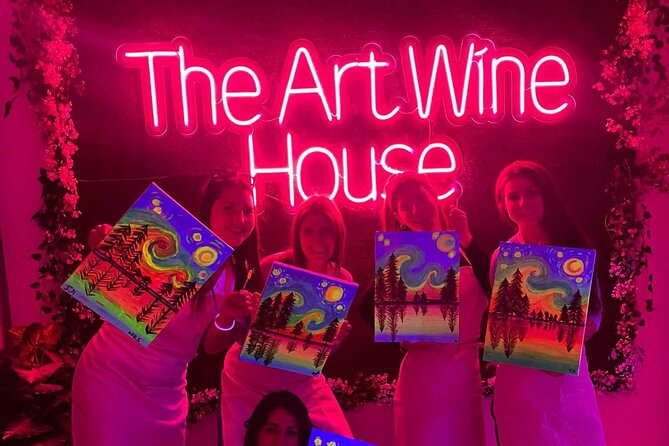Paint a neon fluorescent picture while drinking unlimited wine - A 2-Hour Experience Built for Fun, Not Fine Art Perfection