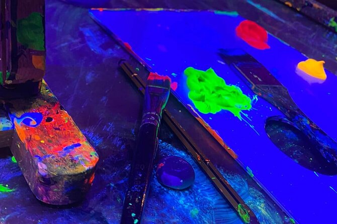 Paint a neon fluorescent picture while drinking unlimited wine - Price in Context: Is $53.36 Good Value?