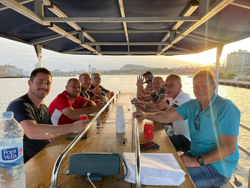 Valencia: Water Beer Bike Tour - Deck comfort you can feel, 12 separate pedal seats and sofas